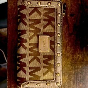 Brown and gold wallet